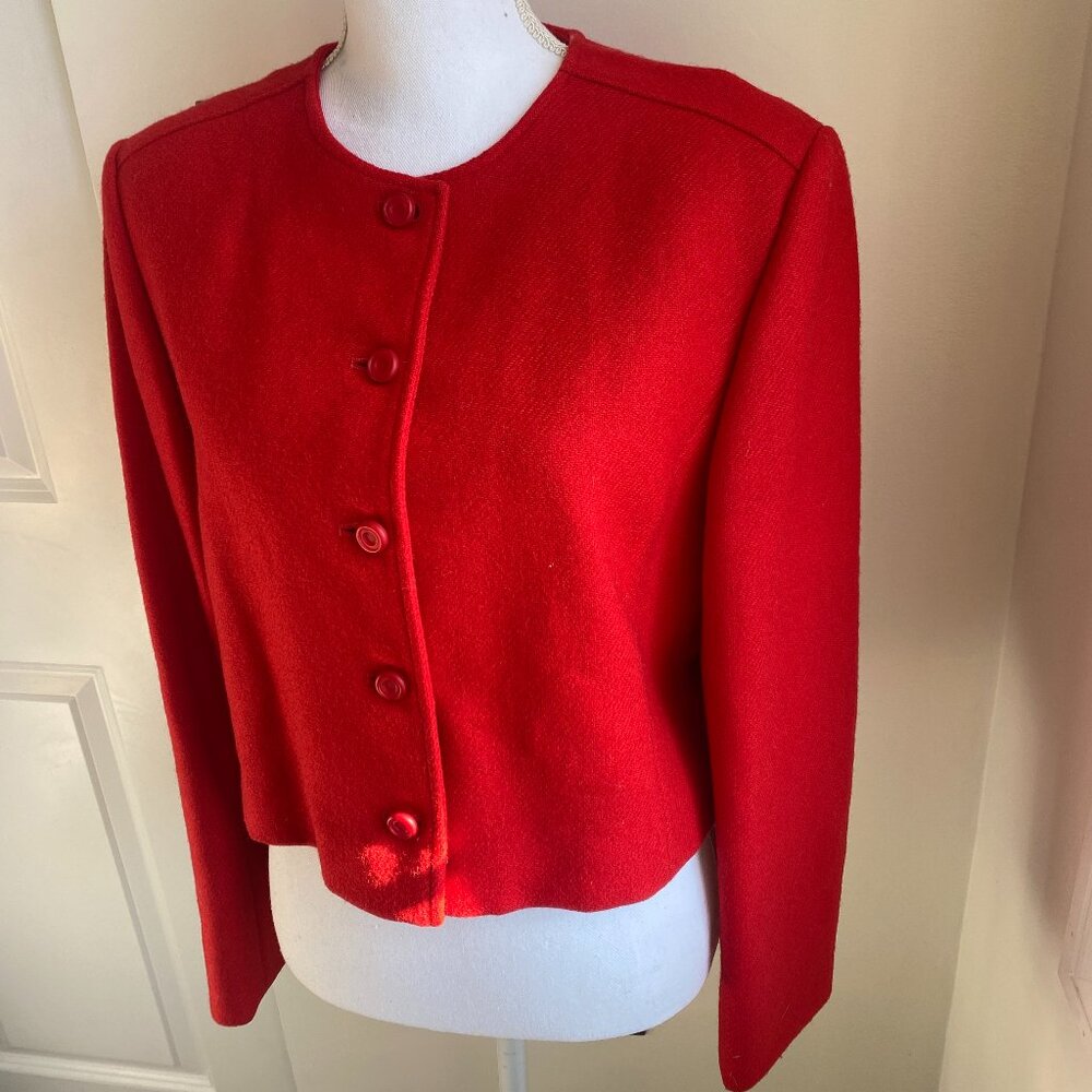 Vintage Red Pendleton Virgin Wool Jacket Blazer U… - image 2